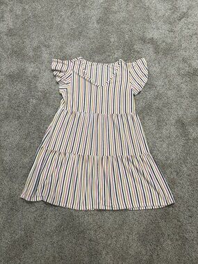 Women’s Multicolor Striped Tiered Swim Coverup